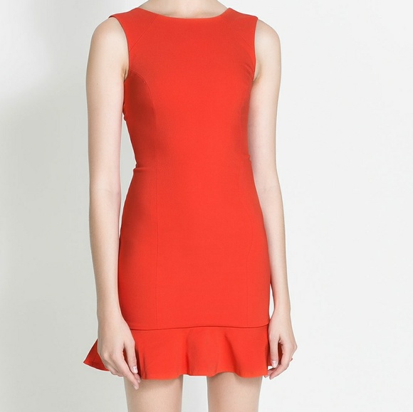 ZARA TUBE DRESS WITH RUFFLE HEM - Picture 6 of 7